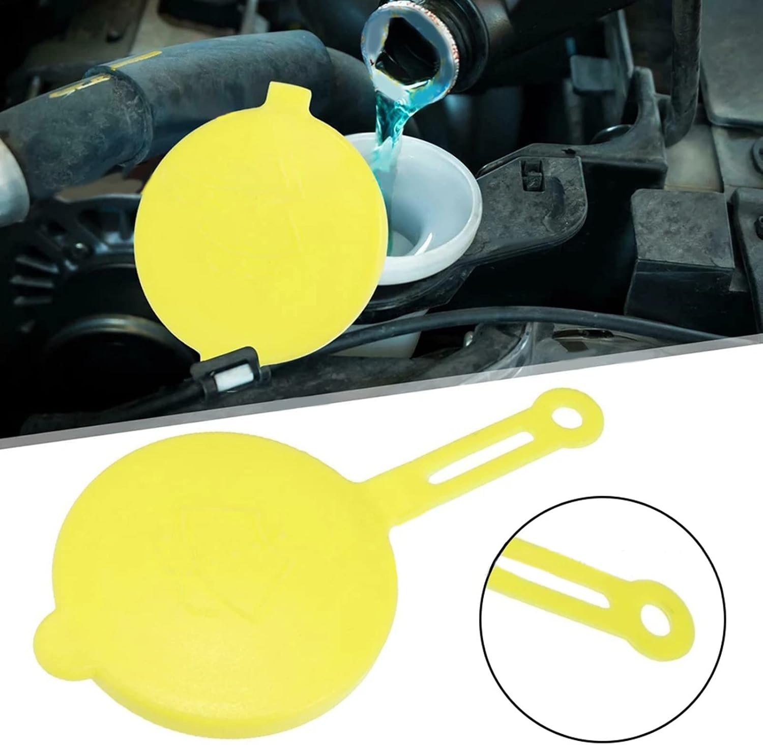 Windshield Washer Fluid Reservoir Bottle Cap Fit Water Tank Lid for,Pack of 1,Yellow Windshield Washer Fluid Reservoir