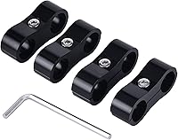 Vista 10 de EVIL ENERGY 4AN Abrazadera Separadora de Manguera, Abrazadera de Montaje de Línea de Combustible AN4 de Aluminio Negro 4PCS