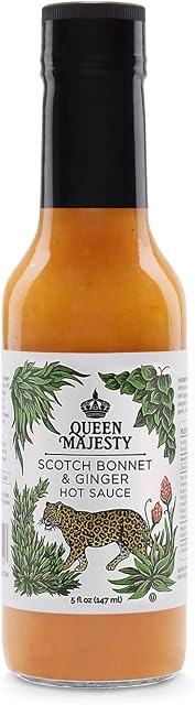 Queen Majesty Hot Sauce, Sauce Hot Scotch Bonnet Ginger, 5 Fl Oz