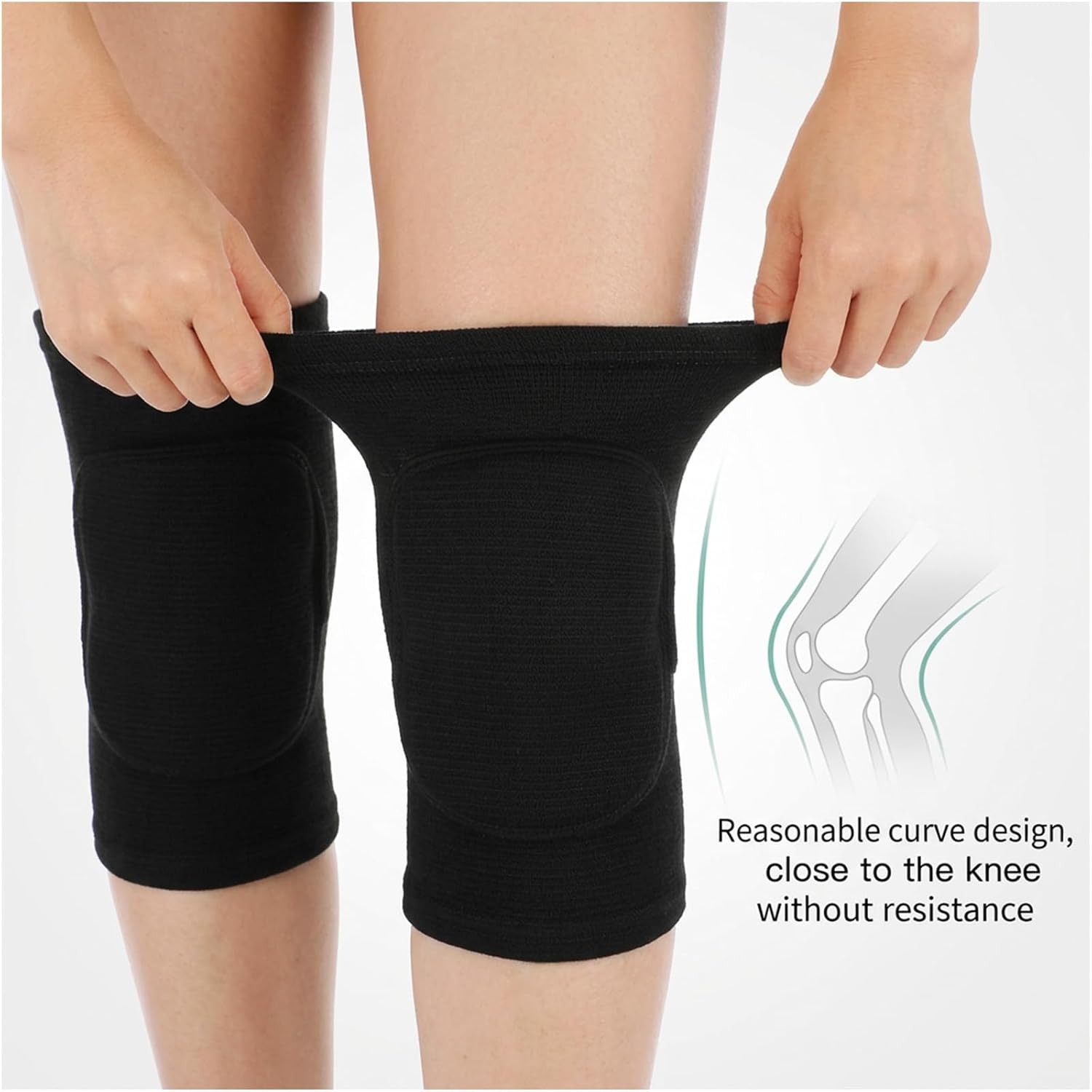 12 Pairs Volleyball Knee Pads Black Knee Pads for Men and Women Soft Breathable Knees Braces for Sports Dance Football Yoga Running Cycling Workout, Medium