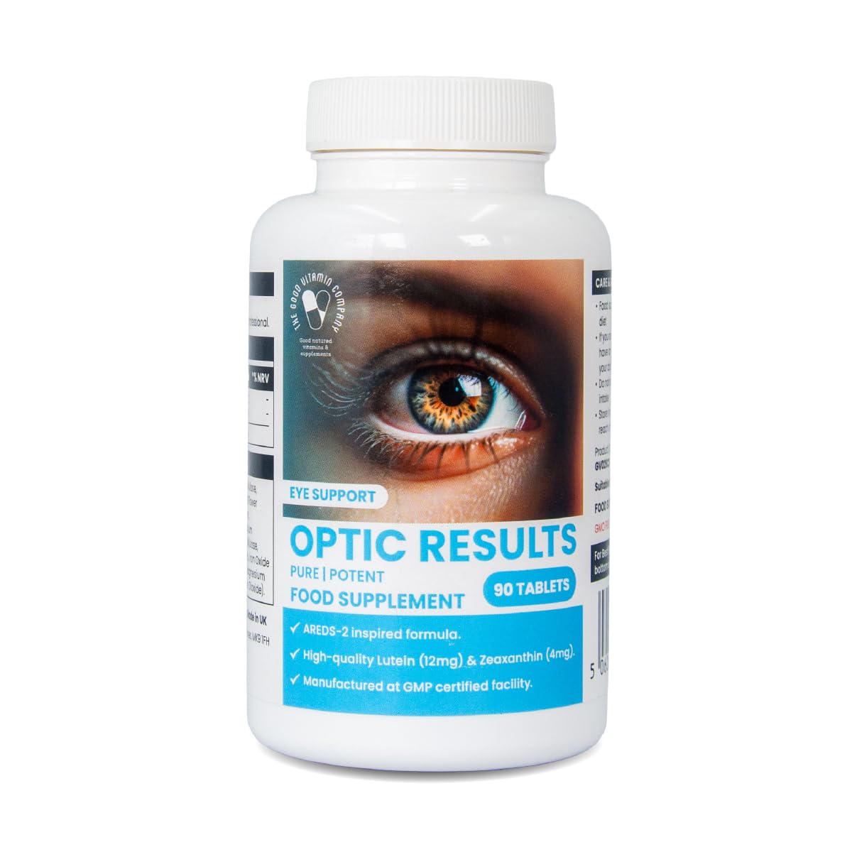 Optic Results: UK-Made, 90 Vegan Supplement Tablets with Lutein & Zeaxanthin (Macular Carotenoids) from Marigold Extract, for Eye Health & Vision Support, These Eye Vitamins are GMO-Free