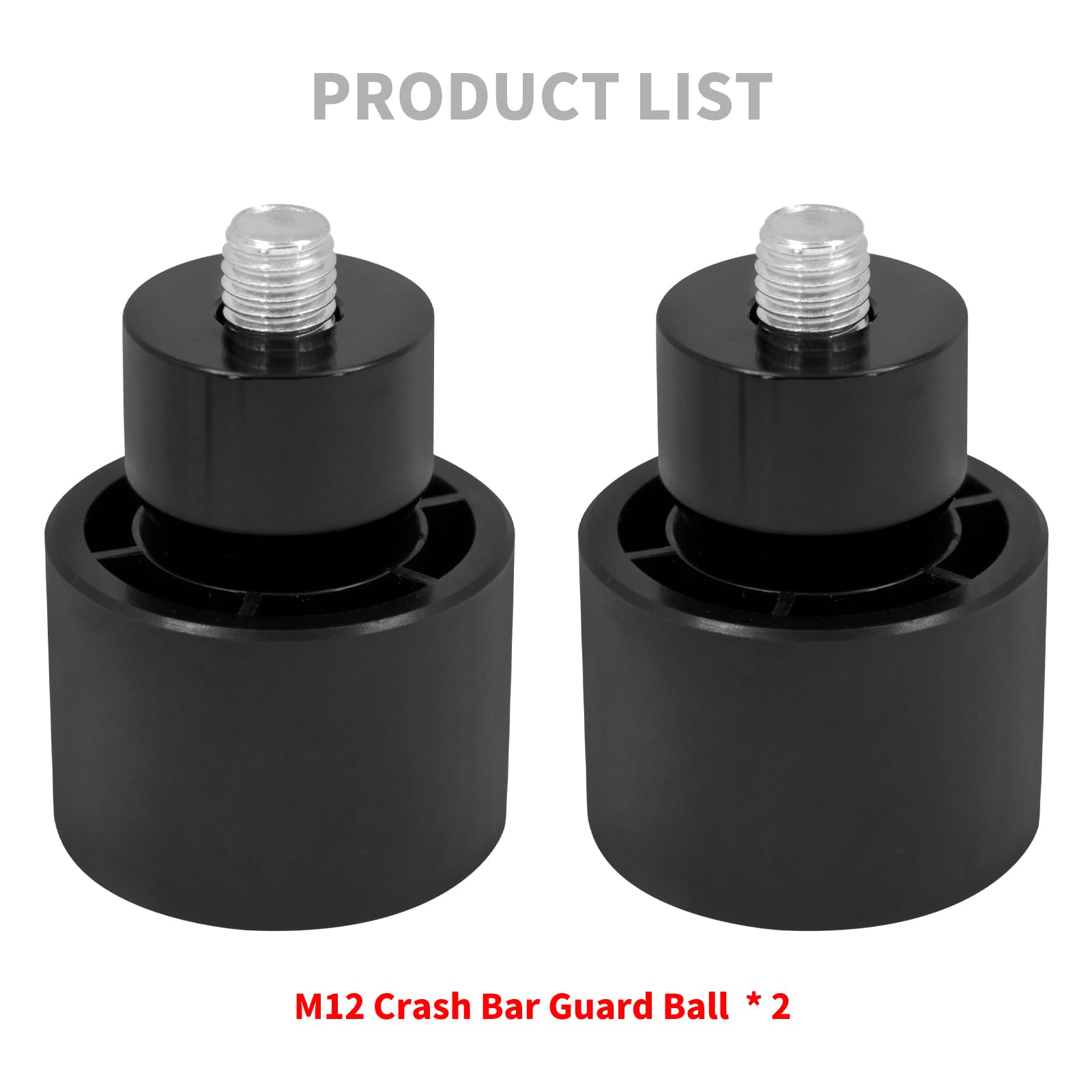 Moto Crash Bar Guard Ball Engine Guard Collision Protector Fit for Harley 2Pc Nero