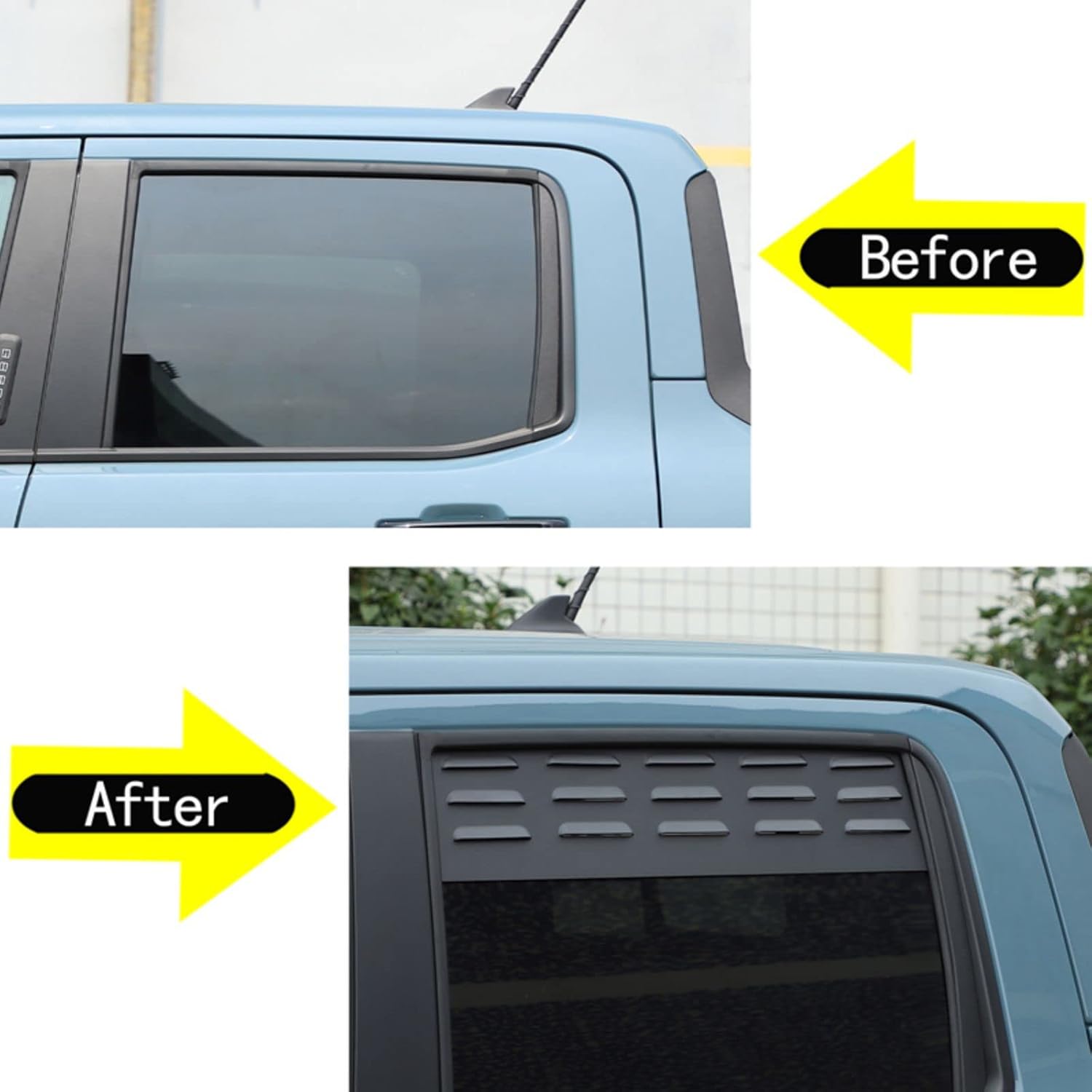 Car Rear Door Window Decals Glass Panel Cover for Ford Maverick 2022-2025, Ventilation Panel Aluminum Alloy Car Accessories
