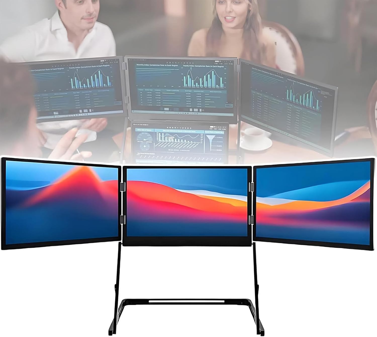 15.6" Laptop Screen Extender, FHD 1080p, Type C/HDMI/USB-C, 360° Rotation and Adjustable Viewing Angles, Compatible with Window and Mac.