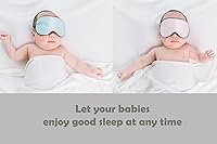 Vista 6 de Máscara de dormir de seda de morera con correa ajustable para niños, bonita máscara de ojos para dormir para recién nacidos, paquete de 2