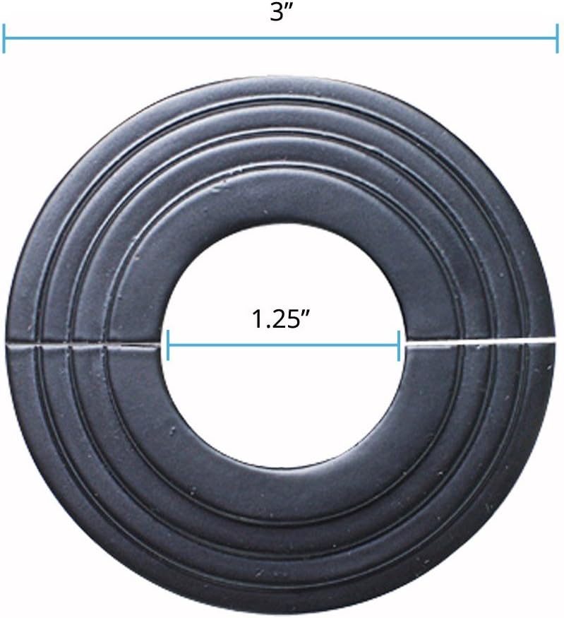 Renovators Supply Manufacturing Escutcheon Plate 3" OD Aluminum Escutcheon Black Powder Coated Finish Radiator Flange