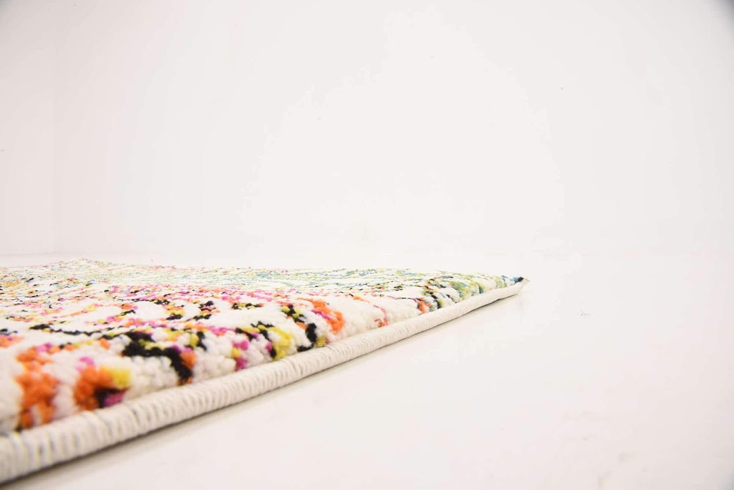 Unique Loom Lyon Collection Colorful Abstract Floral Rainbow Gradient Area Rug, 2 Feet 7 Inch x 10 Feet, Ivory/Pink