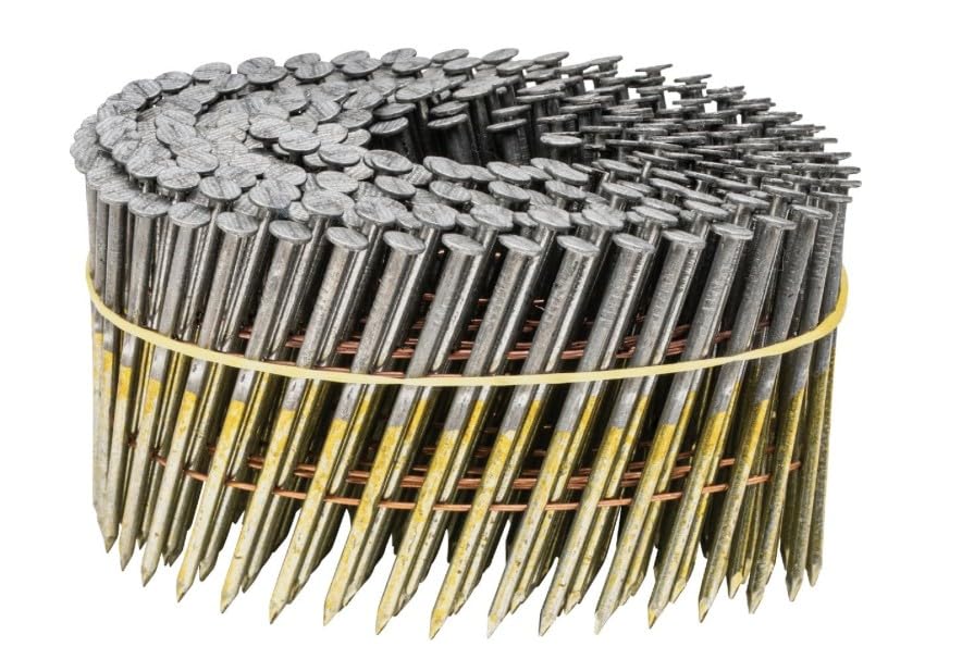15-Degree Hot Dipped Galvanized Wire Coil Nails, Smooth Shank, 2-3/16 in. x 0.092 in., Full Round Head, Steel (3,000 Pack)