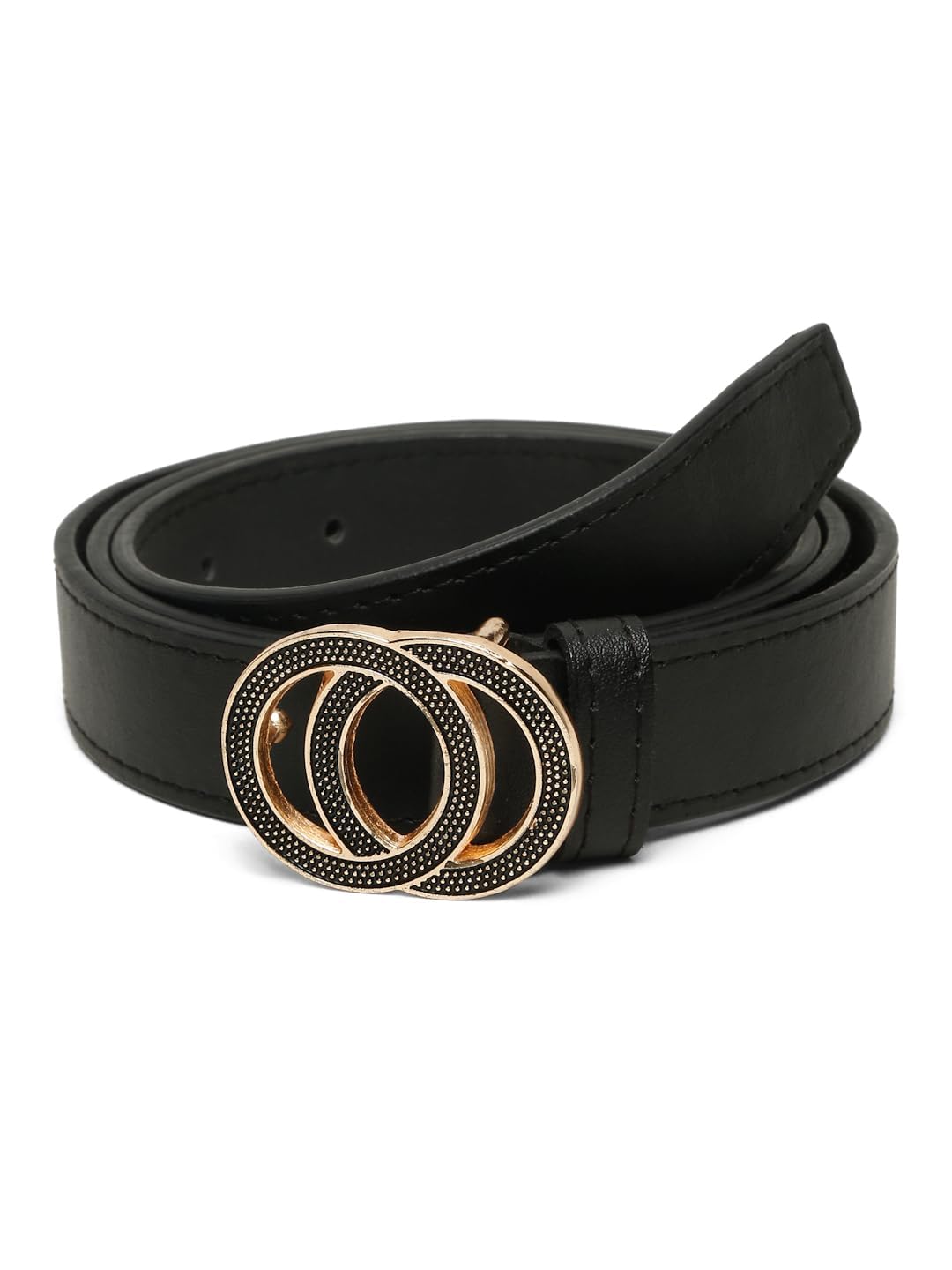Women's Adjustable Vegan Leather Belt (Black)| Ladies belt for women Any Occasion | Waist Belt for Women up to 38 Inches (Pack of 1)_37a-image-24