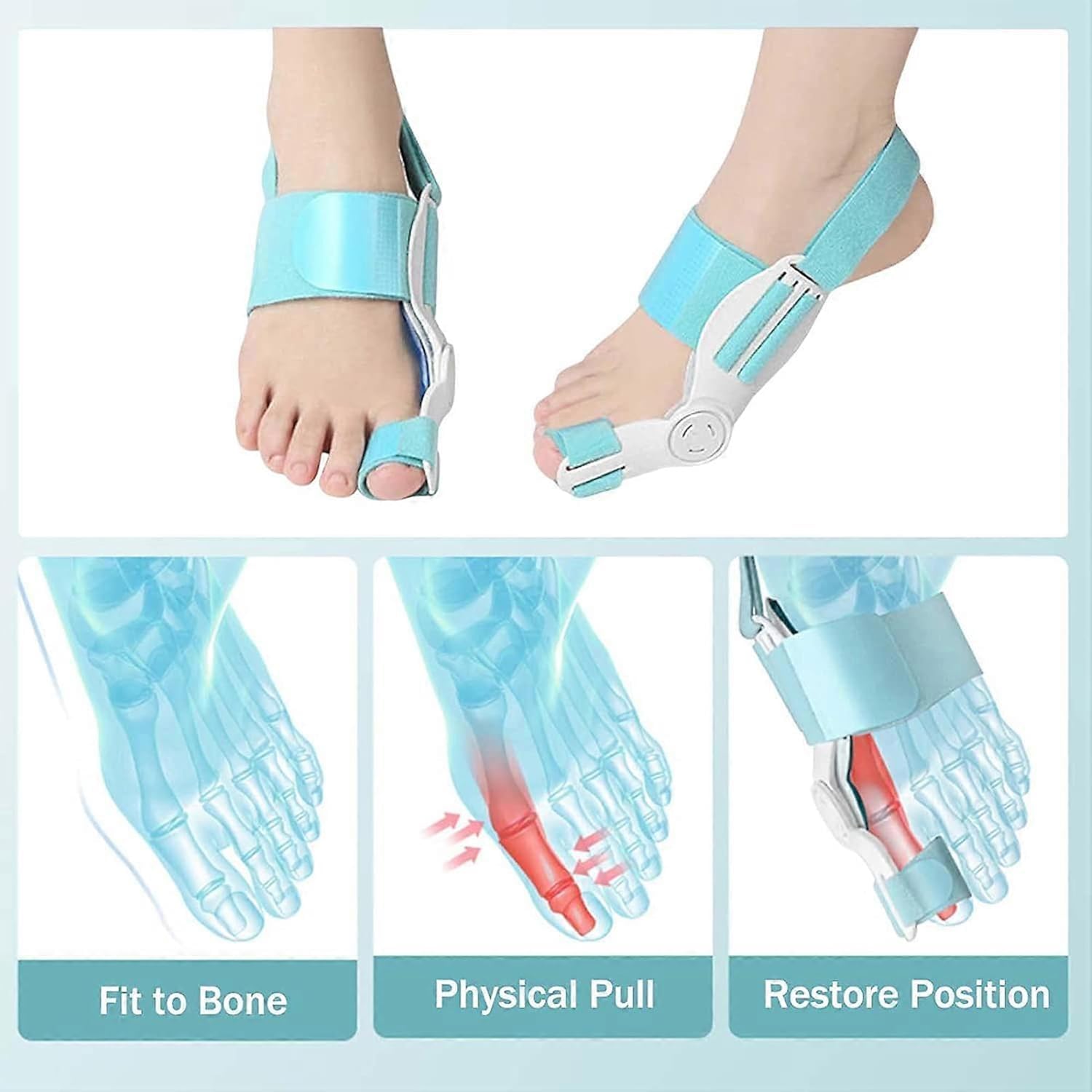 Xeerabdi Bunion Corrector for Men & Women | Orthopedic Toe Straightener with Adjustable Knob | Medical Grade Splint for Pain Relief and Foot Alignment | Fits Both Feet 1