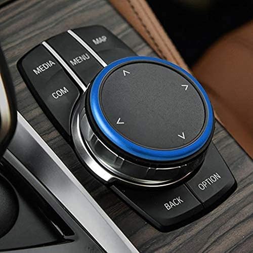 DEMILLO 1pc Aluminum Ring for BMW 1 2 3 4 5 6 7 Series X3 X4 X5 X6 Center Console iDrive Multimedia Controller Knob (Blue)