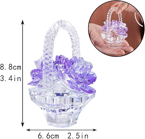 Miniatura 3 de H&D HYALINE & DORA Adorno de cristal rosa, flores de cristal, figurita coleccionable, mesa, decoración del hogar, regalo de boda