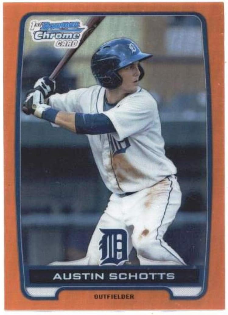 2012 Bowman Draft Chrome Draft Picks Orange Refractors #BDPP51 Austin Schotts Detroit Tigers MLB Baseball Card /25 NM-MT