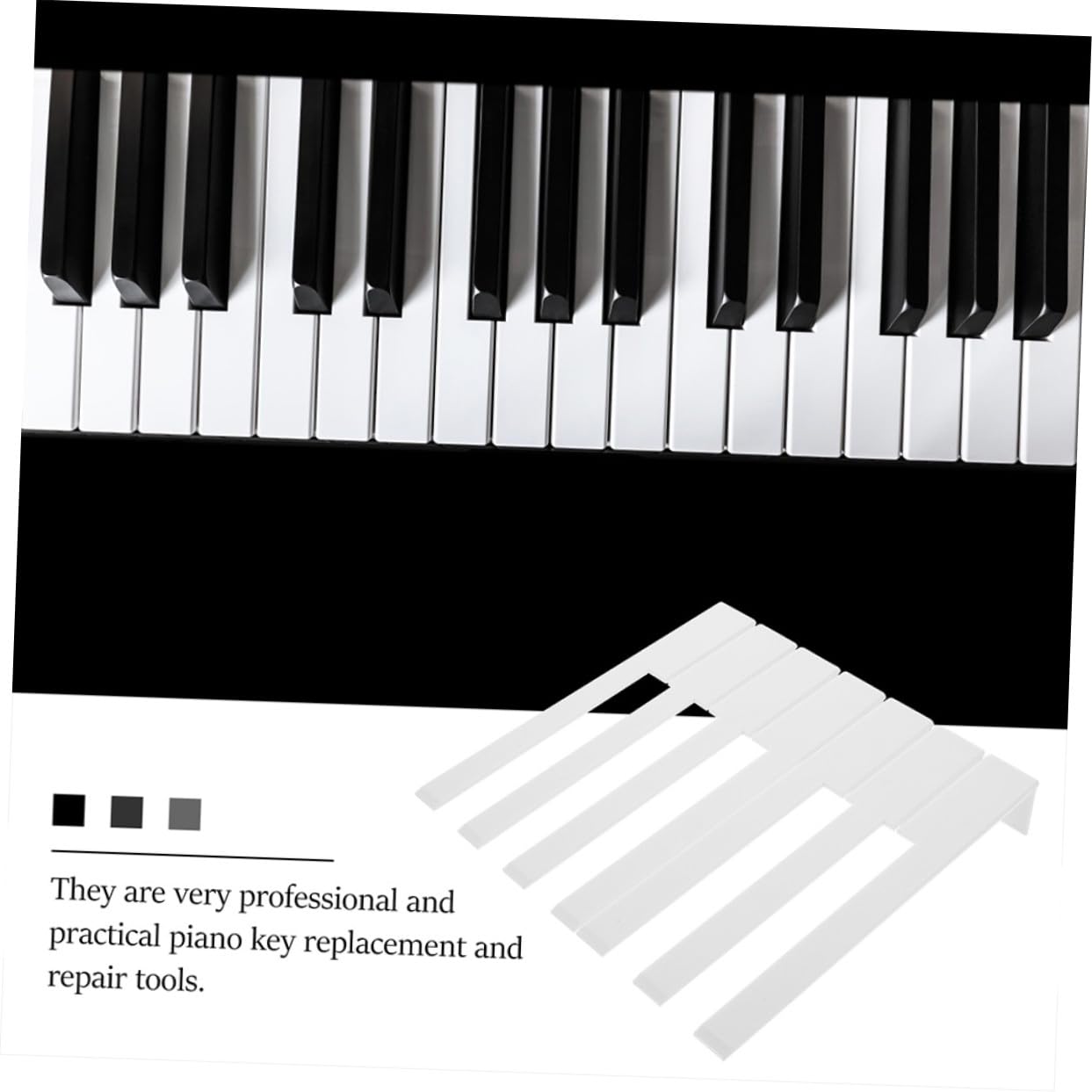 Weiße Klaviertasten aus Acryl für Piano Reparatur 52 Stück