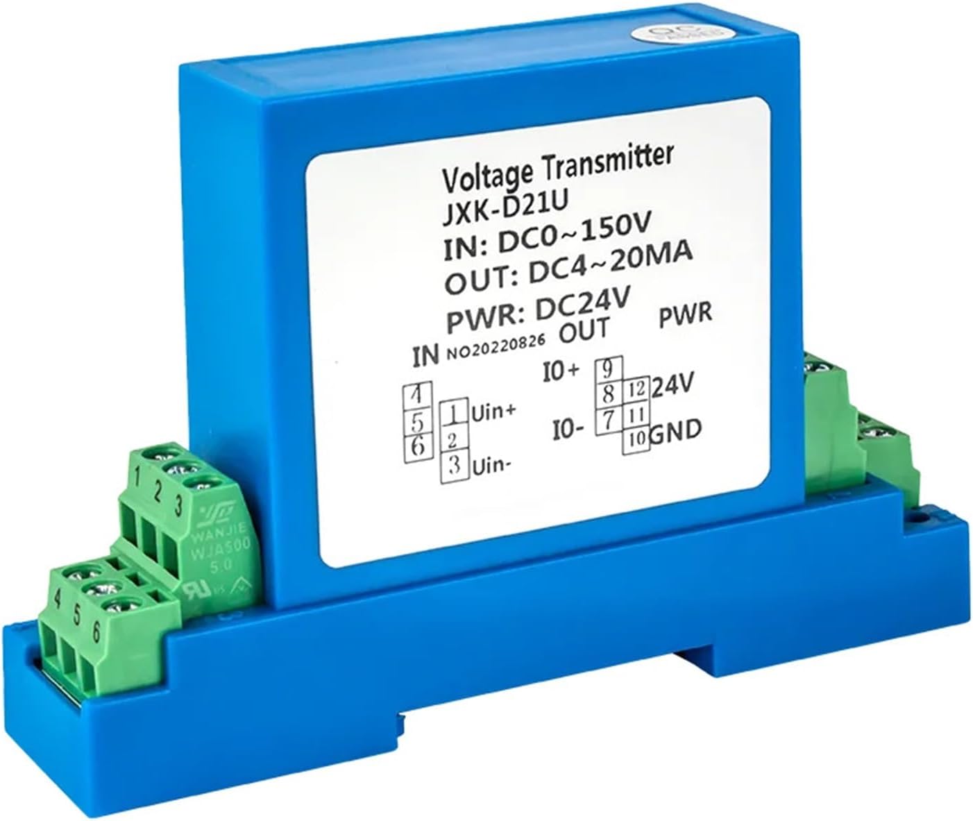 Voltage Sensor 4-20mA to 0-10V to 1-5V to RS485 Output Voltage Sensor DC 24V Voltage Transducer 1000V AC Voltage Transmitter(RS485 Output,DC 0-800V_AC 220V)