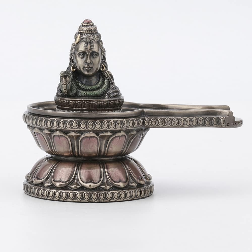 Idole Shiv Ling de 12cm finition métallique un cadeau spirituel pour pendaison