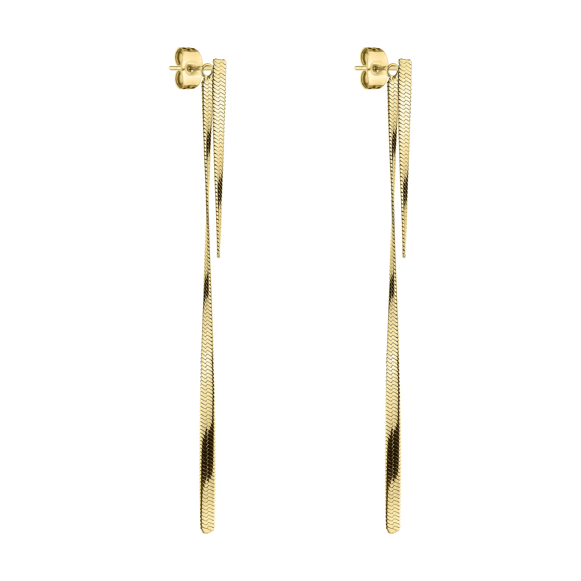 LIEBESKIND BERLIN Damen Ohrhänger – Lange Hängeohrringe aus Edelstahl in Silber, Gold, Roségold & Schwarz – Minimalistisches Design, Leicht & Elegant