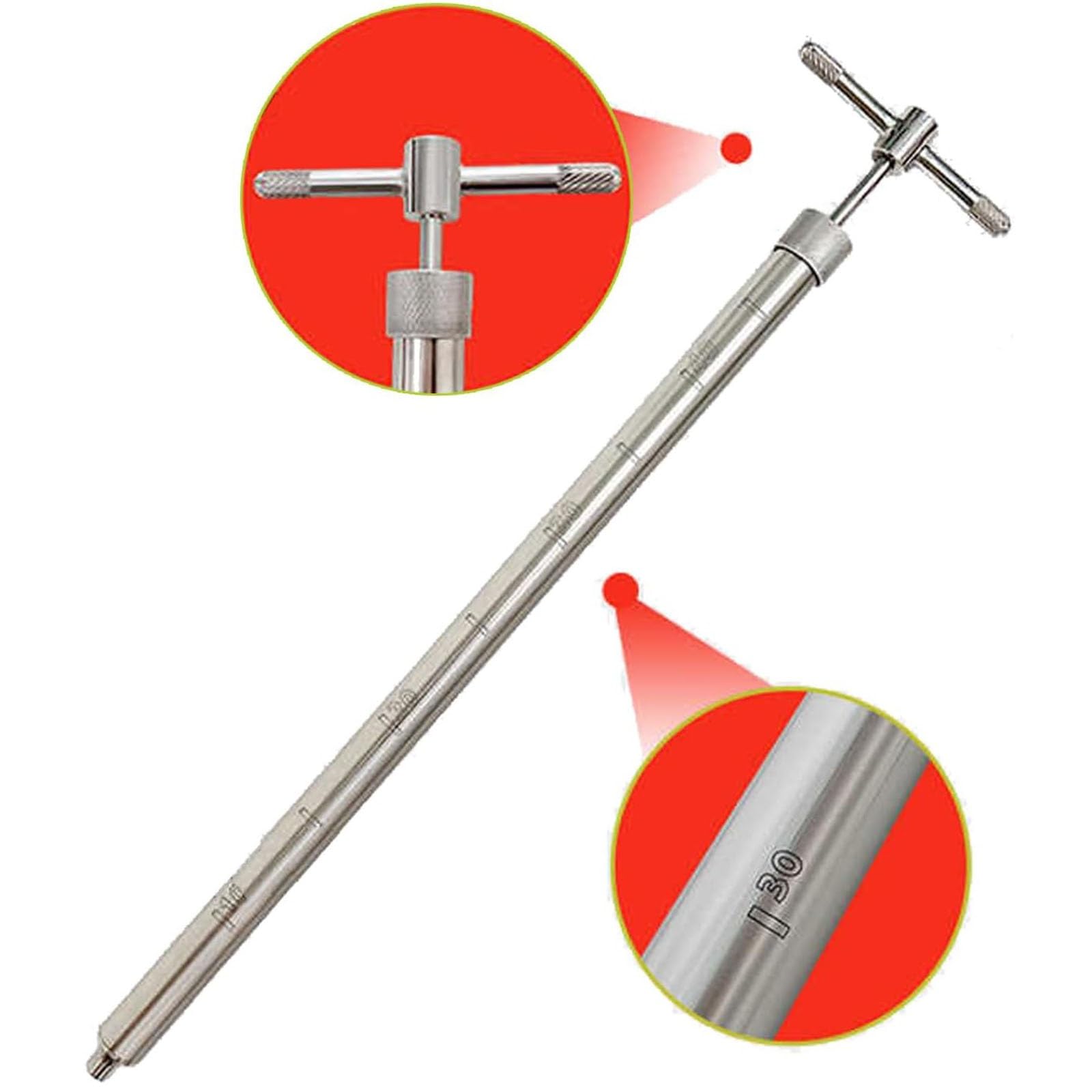 Muestreador de líquidos de Acero Inoxidable para análisis de Agua y líquidos viscosos - Sonda de 1 m (3,2 pies) para Uso en Laboratorio, Herramienta de muestreo de líquidos Duradera y Precis