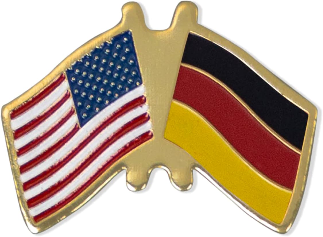 SHOP AWARDS AND GIFTS American Flag Crossed With Various Country Flags Lapel Pin-Multiple Countries-Pack of 12