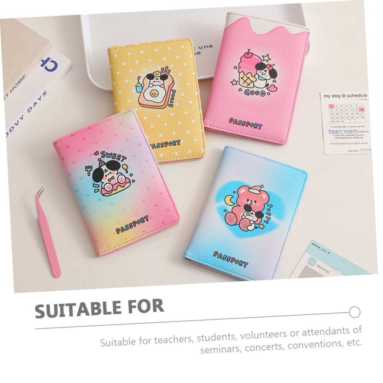 PACKOVE 4pezzi Portadocumenti Per Passaporto Pu Leggero e Resistente Organizer Di Viaggio Multiuso Per Documenti e Carte Design Semplice e Pratico Per Uso Quotidiano e Occasioni Formali