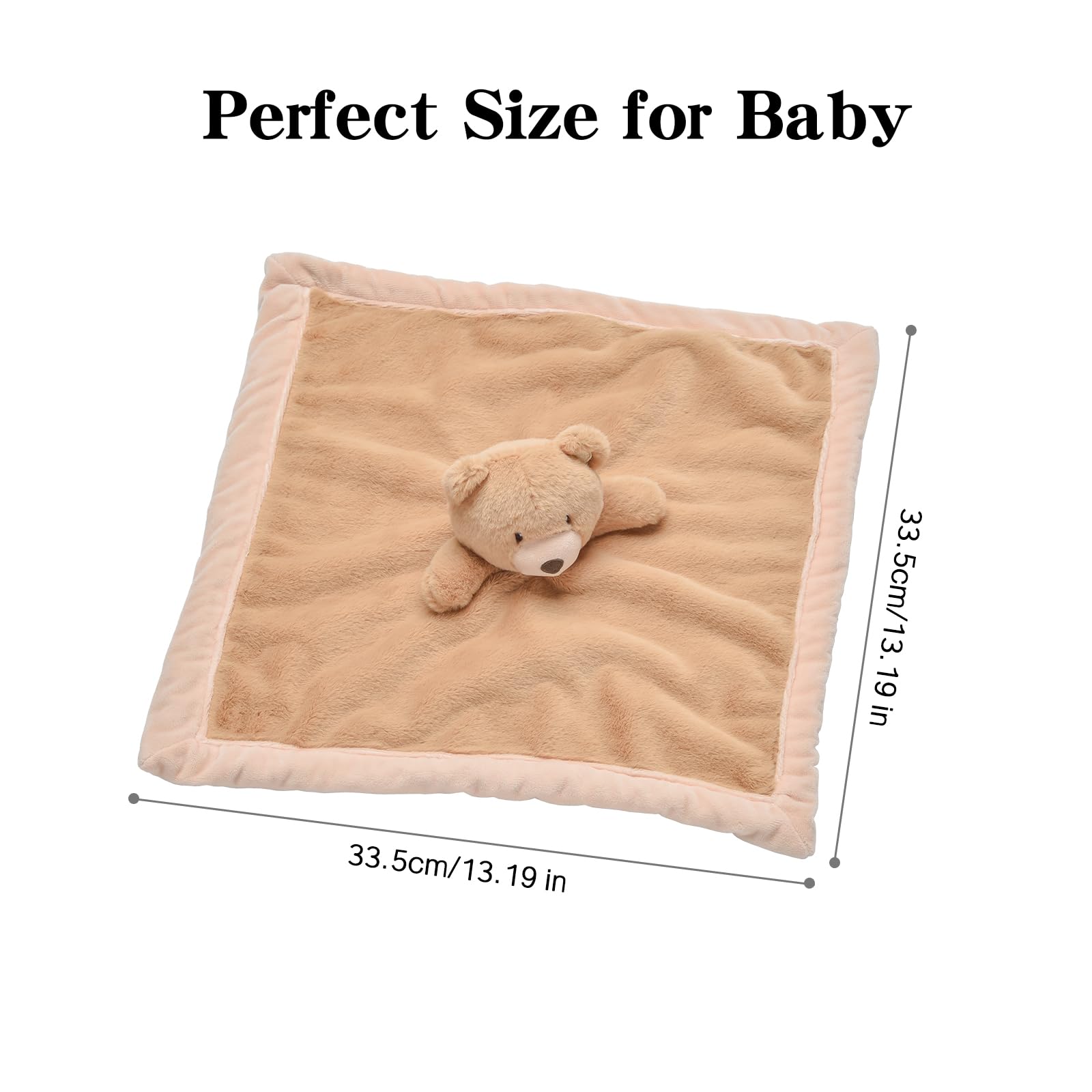Manta de Seguridad de Oso bebé, Suave para bebés, para niños y niñas recién Nacidos, Manta de Seguridad Neutra con Animal de Peluche, Juguete para acurrucarse