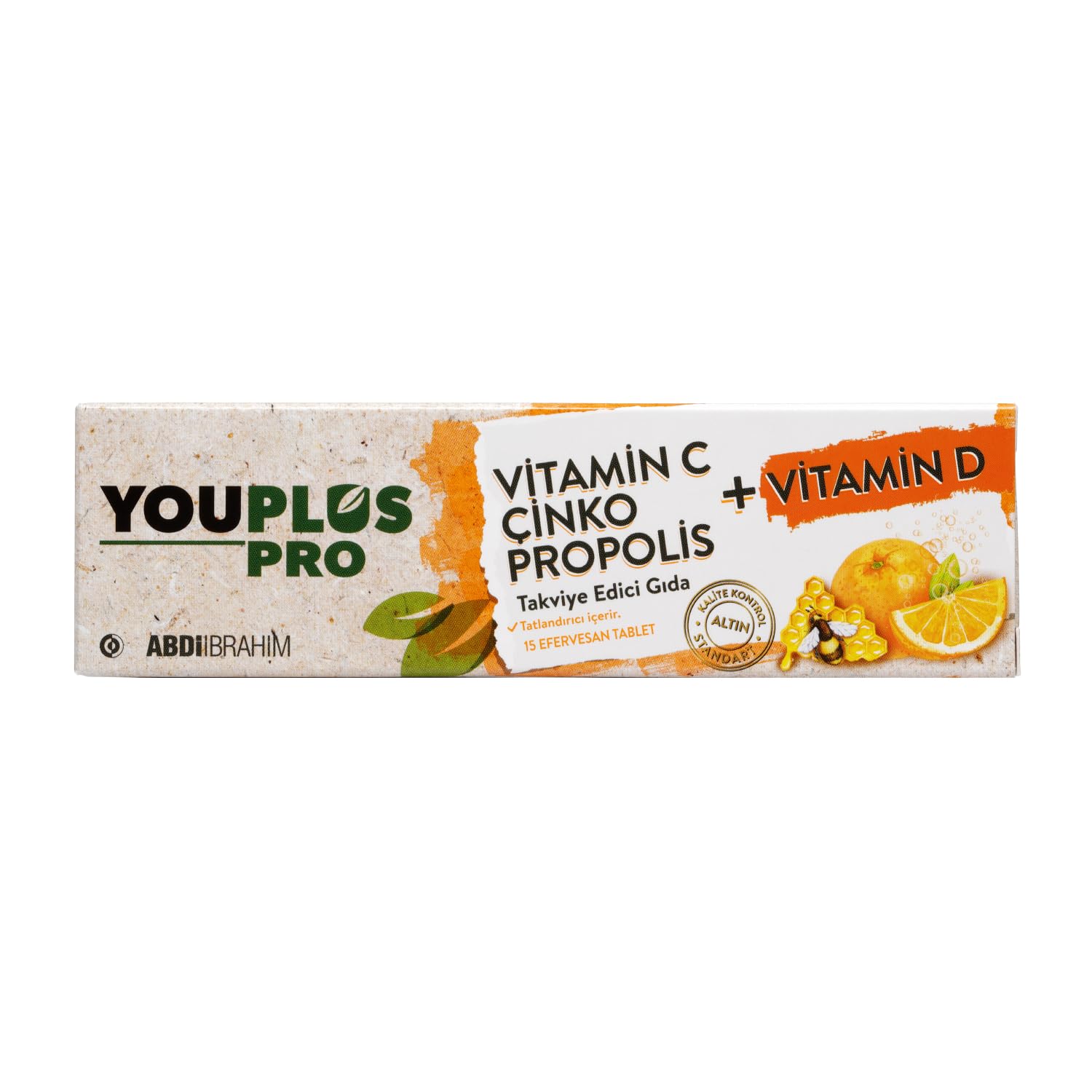 Youplus Pro Vitamin C, D, Çinko & Propolis 15 Efervesan Tablet