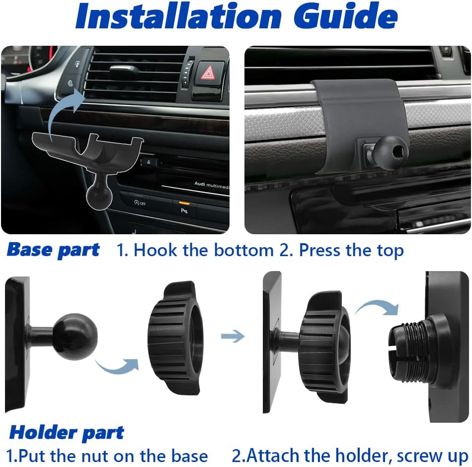 Car Phone Mount for 2012-2018 Audi A6 S6 A7 S7 [Thick Case Friendly] Mobile Phone Holder Cell Navigation Bracket Air Vent Auto Accessories Cradles, All Phones