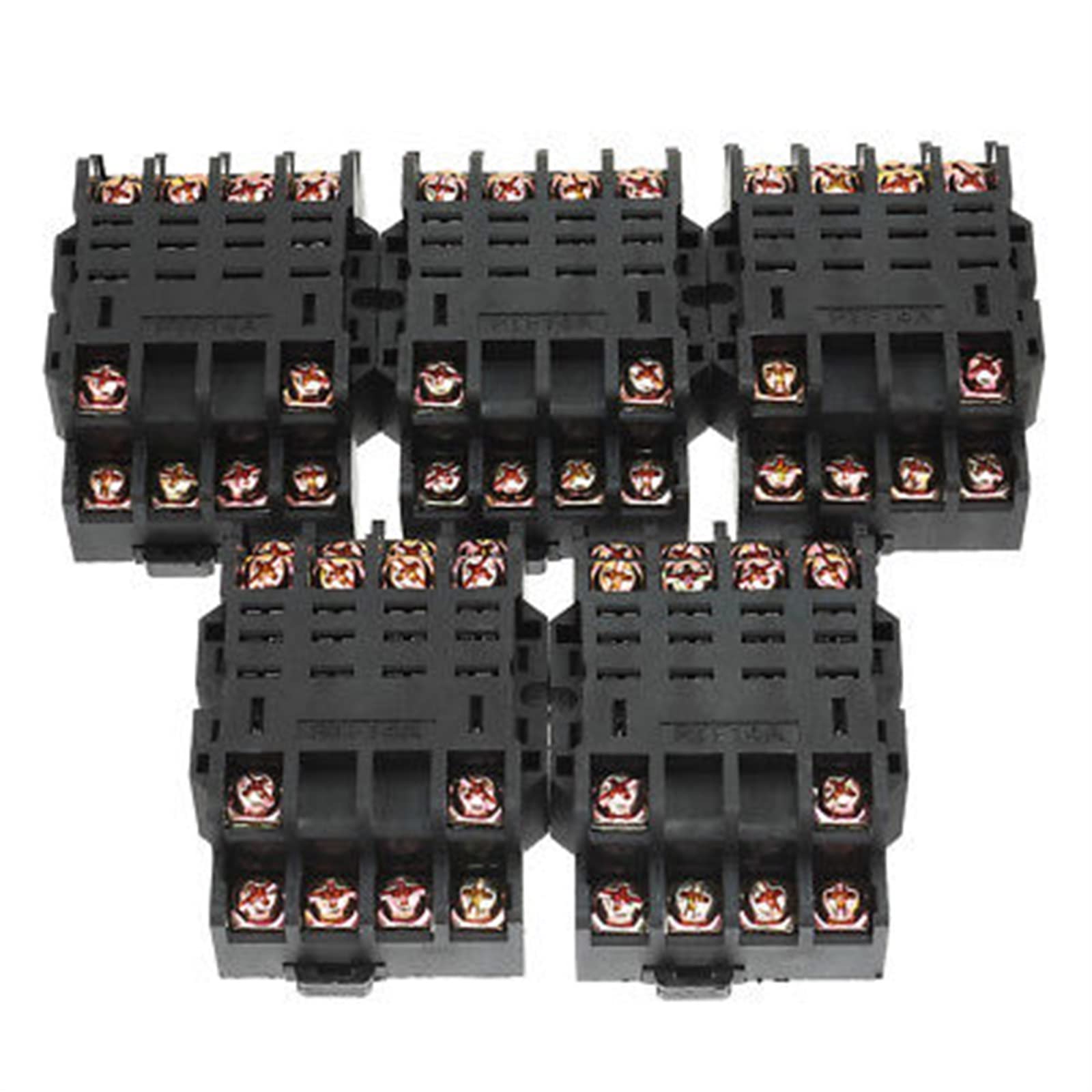 GJZIFGFWQ 5Pcs 14 Pins 27mm DIN Rail Panel Mounted Electromagnetic Power Relay Socket Base