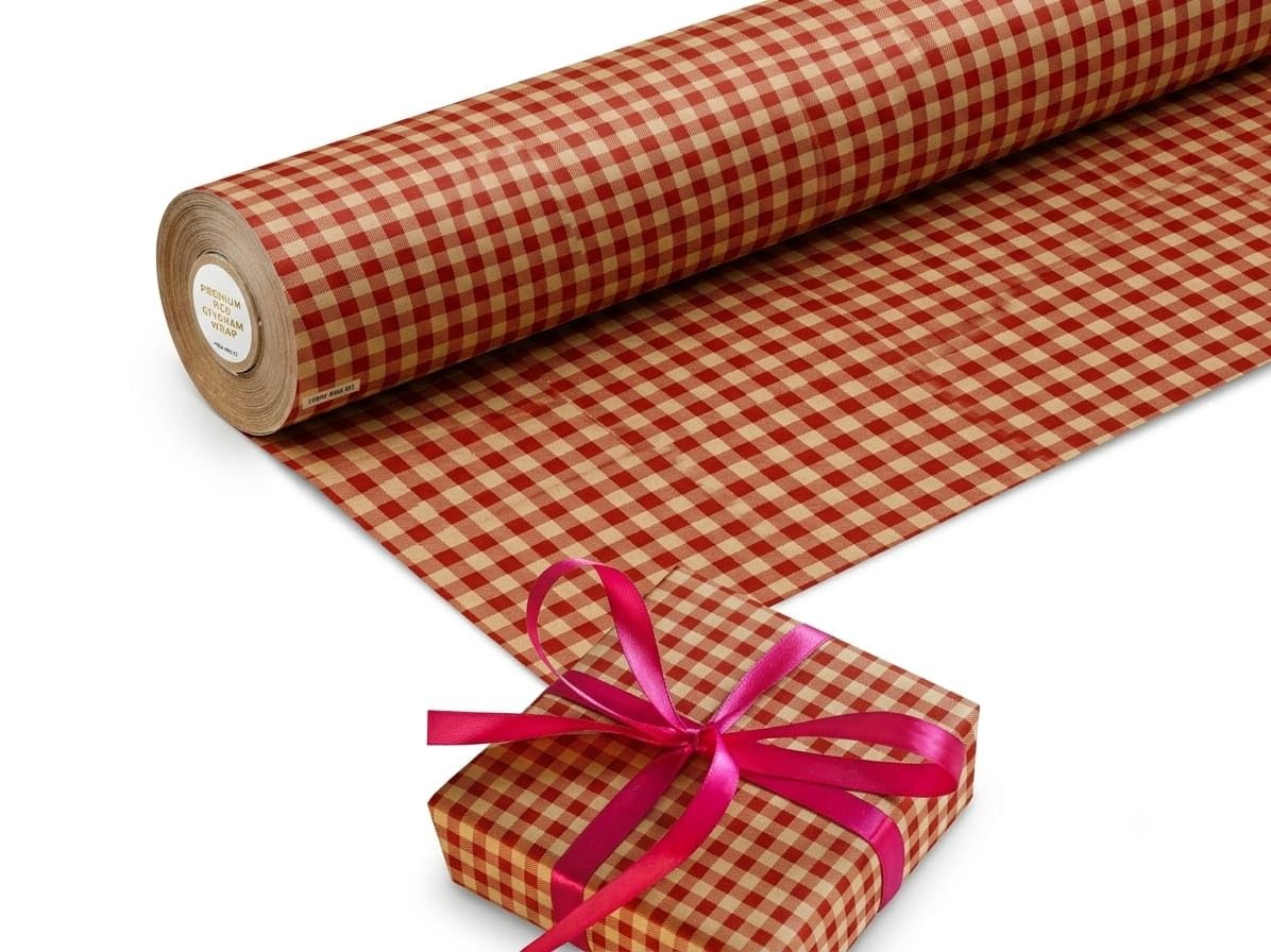 PaperAura Premium Red Gingham Check Gift Wrapping Paper Roll | 80 GSM Thick Paper | 50 cm x 5 Meter | Elegant Gift Wrap for Birthdays, Holidays, Festivals, DIY Crafts & Gift Packaging (Pack of 1)-image-44