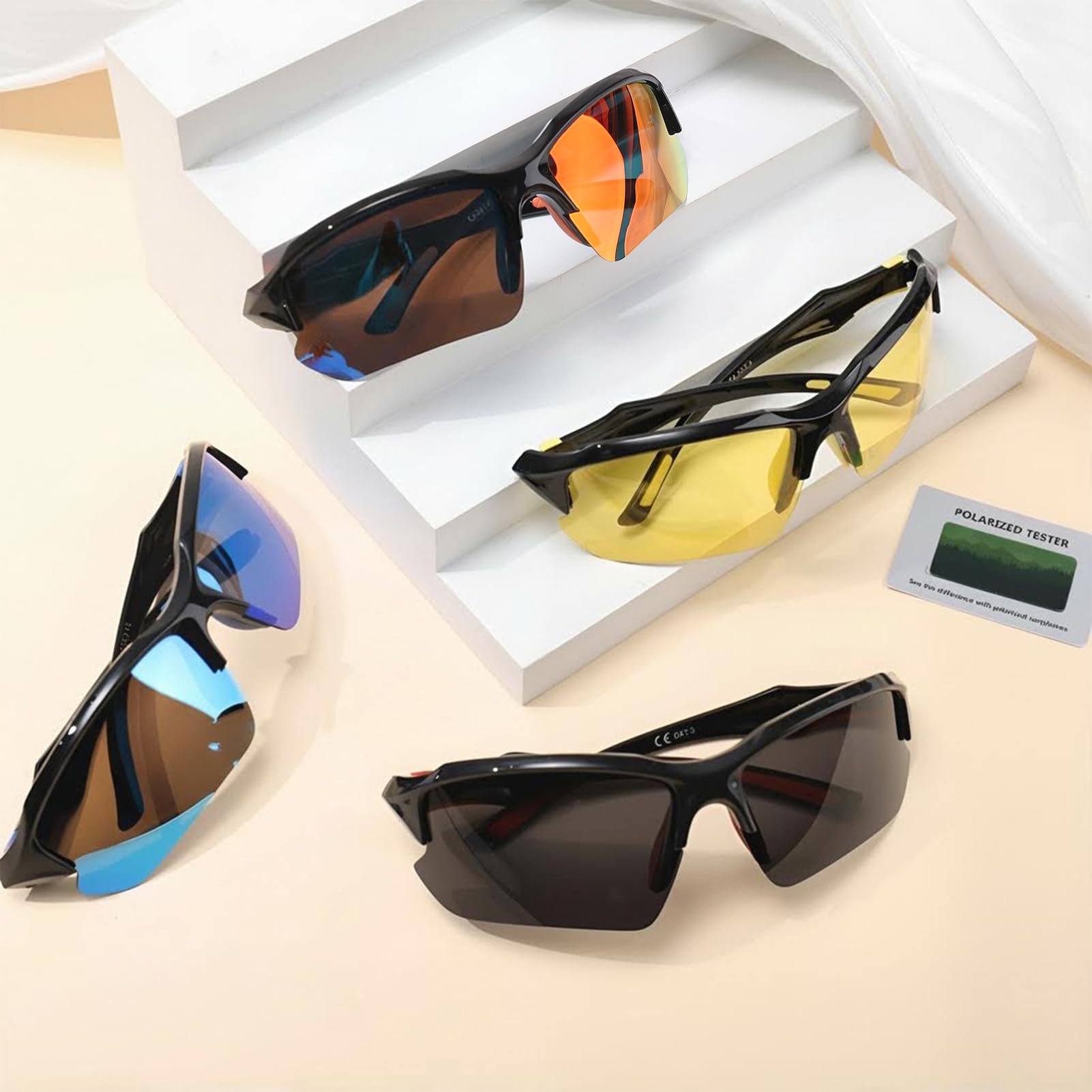4/5Pack Occhiali da sole sportivi polarizzati per uomo donna baseball ciclismo corsa pesca protezione UV occhiali da sole