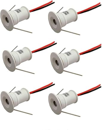 4/6 PCS 1W Step Lamp - Mini LED Spotlight, Embedded Ceiling Downlight, Concealed Background Wall Ceiling Light for Display Cabinets6pcs-White,DC12V-White