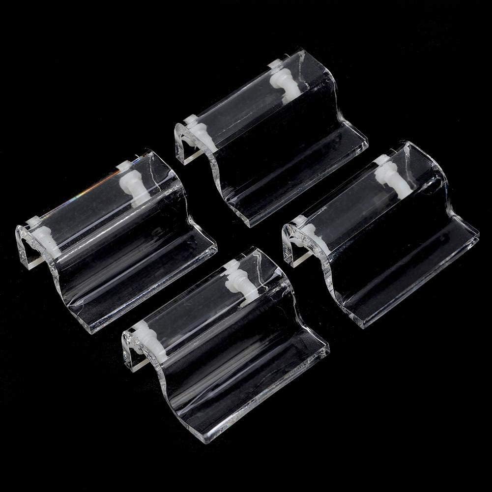 Clip de Couvercle en Verre pour Aquarium Support de Couvercle en Verre Acrylique Clips de Couvercle de Réservoir de Poissons avec Vis 4 Pièces