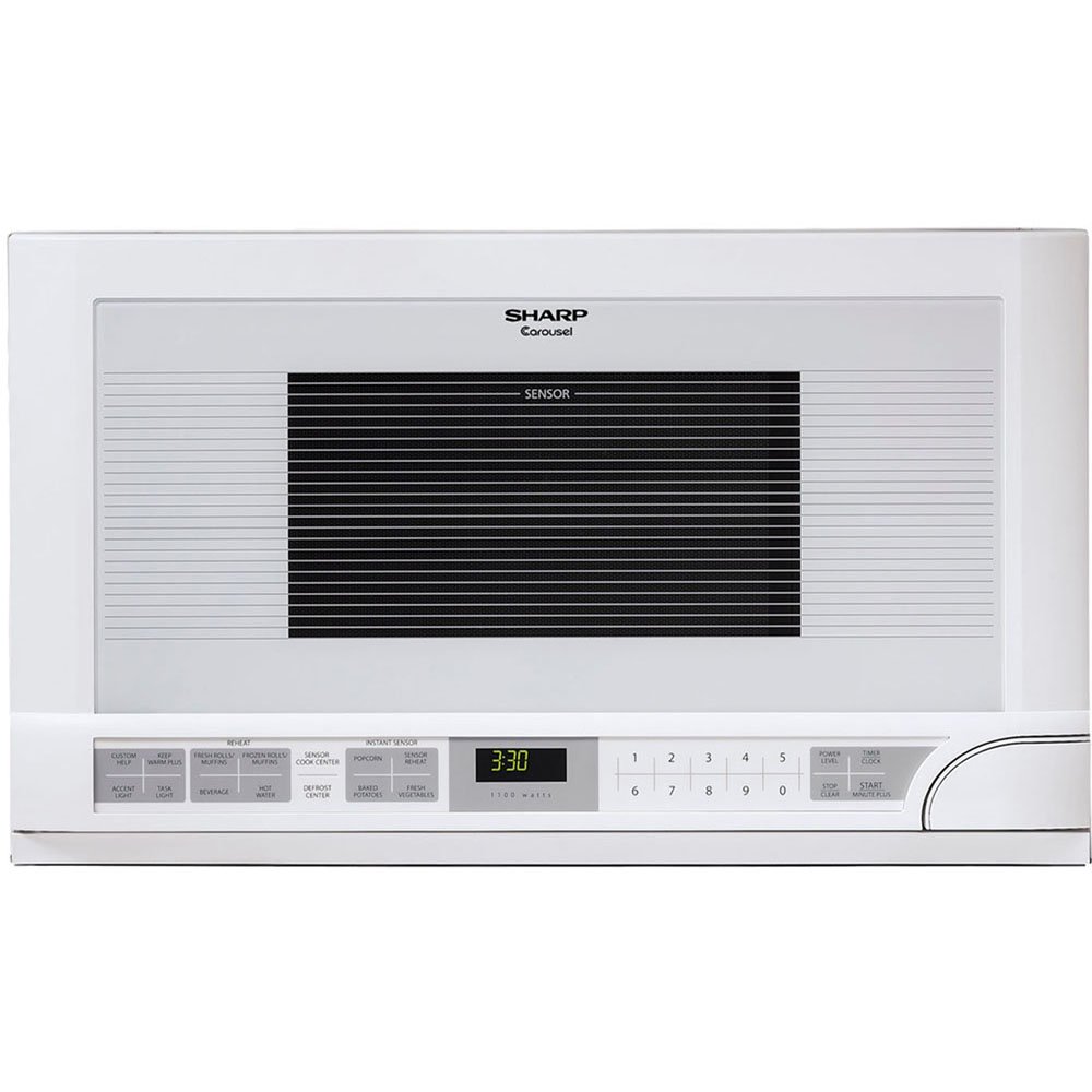 REFURBISHED 1 5 Cu Ft 1100W Over the Counter Microwave - White