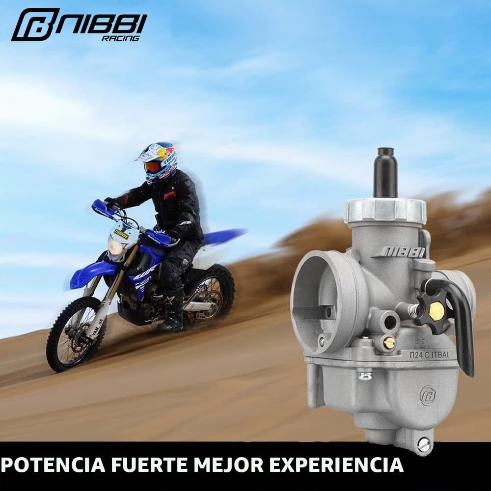 NIBBI Carburador PE30 mm, carburador de motocicleta de 250cc - 300cc con chorros de carbohidratos para motor de motocicleta
