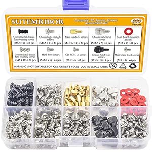 Sutemribor 300PCS Personal Computer Screw Standoffs Set Kit for Hard Drive Computer Case Motherboard Fan Power Graphics