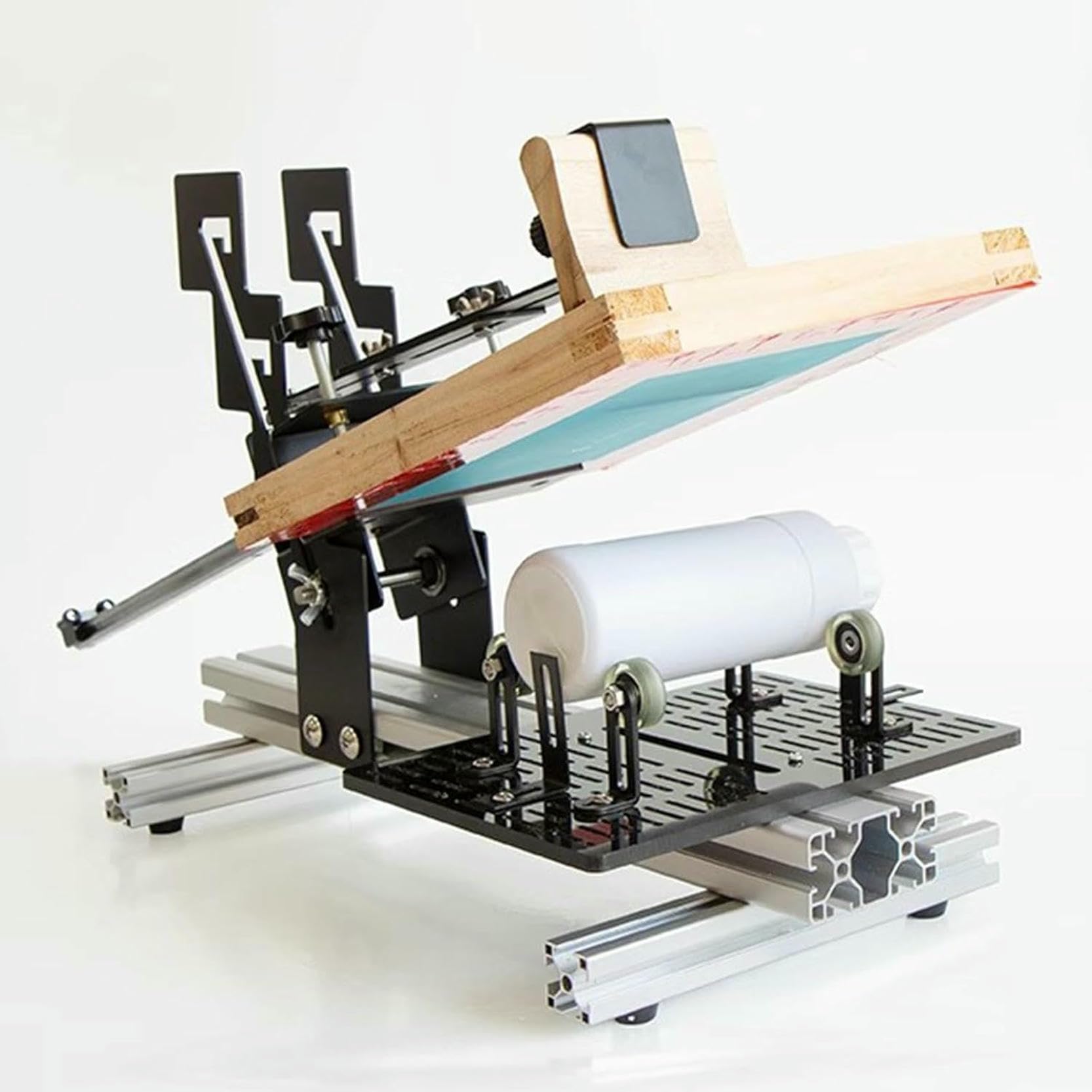 Stampante Curva Manuale Serigrafica, Macchina per Stampa Cilindrica, Area Grafica Massima di 200 X 250 Mm, per Bottiglie E Vasi di Diametro di 270 Mm.