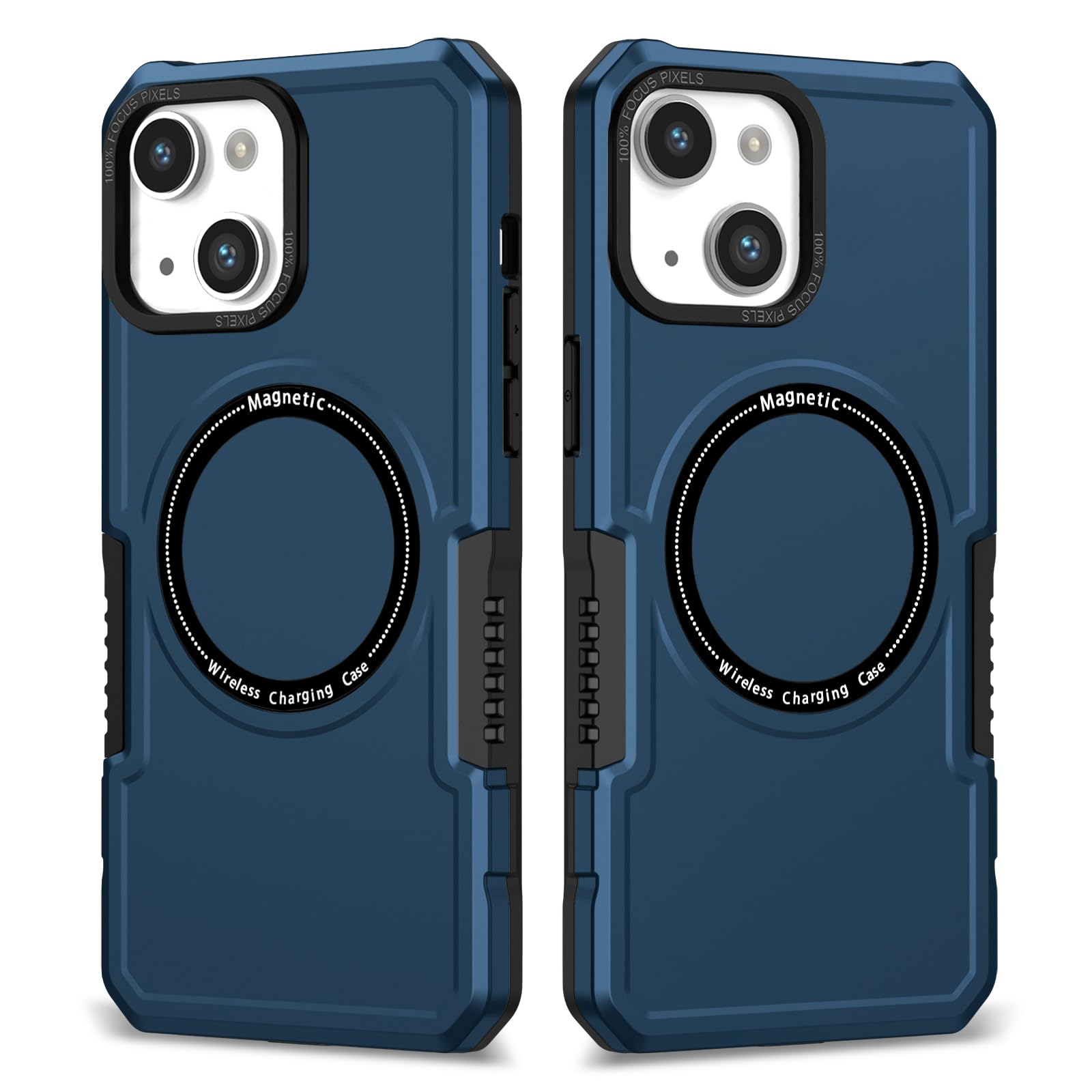 Coque magnétique pour iPhone 15 fine et anti-chute couleur bleu - 7