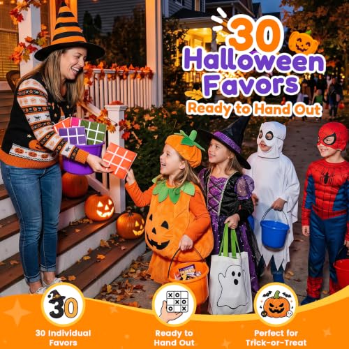 Image of JoyCat 30 Pack Halloween Tic Tac Toe Party Favors, Trick or Treat Toys