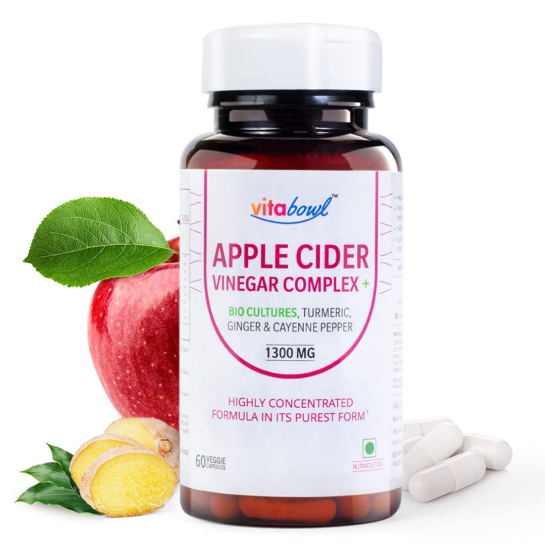 Vitabowl Apple Cider Vinegar Complex+ | with Pre & Probiotic | 110 Billion CFUs | Helps in Weight Management | Boosts Gut Health - 60 Veg Capsules (B092Z7B737) Amazon Price History, Amazon Price Tracker