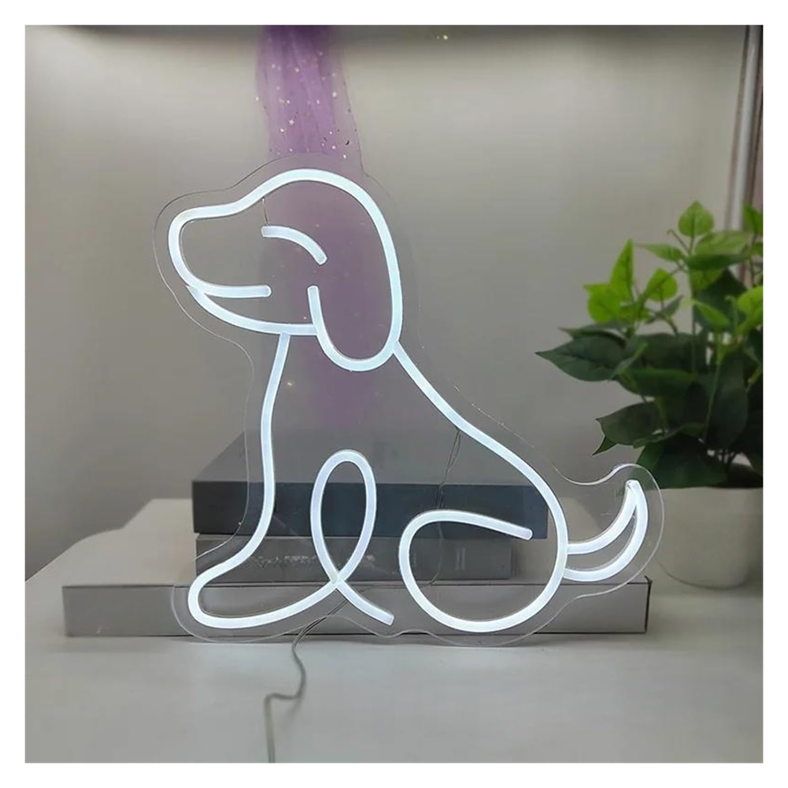 Shouxi A Sign Lamp Pet Dog Neon Sign Light Nimal Bulldog Modeling Night Lamp Logo Business Room Wall Decor 33Cmx33cm(A)