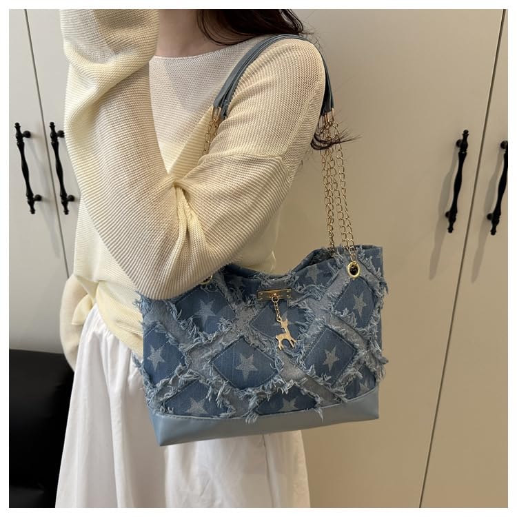 Bolso Denim Y2K para Mujer - Tote Grande Retro Estrella miniatura 3