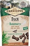 Carnilove Soft Snack Duck with Rosemary | 3er Pack | 3 x 200 g | Leckerli für Hunde | Ente und Rosmarin | Ohne Zuckerzusatz | Exotischer Fleischgeschmack