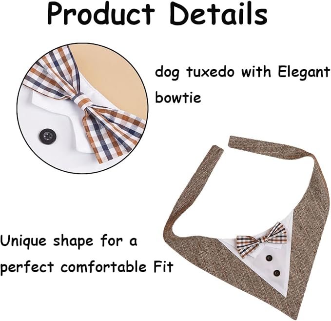 Esmoquin para Perros con Corbata de Moño, Ajustable miniatura 6