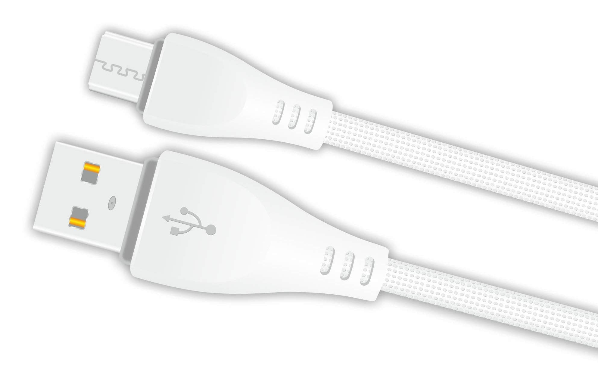 Maxobull Power PCA-17 Dash and Wrap Fast Charging and Data Transfer Cable / 3.0 amp Type V8 Data Cable for All USB Android Mobile Smart Phones and Tablets, White