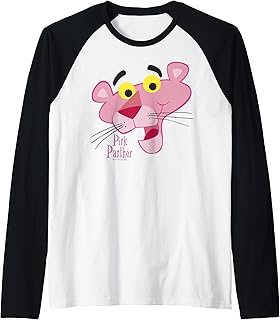 Pink Panther Face Portrait Raglan Baseball Tee