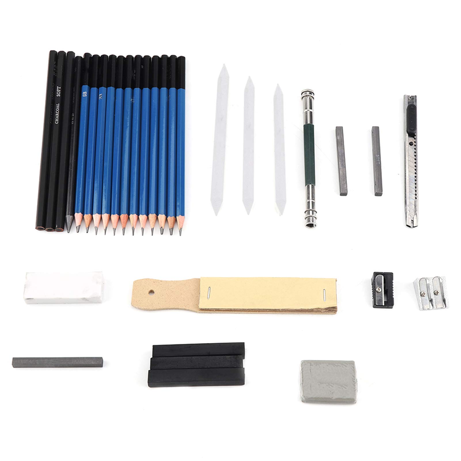 32 pièces/ensemble Kit de crayons de dessin professionnels ensemble d'outils d'esquisse fournitures d'art avec sac de transport