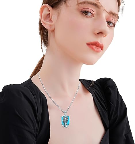 Vista 150 de Collar con colgante de plata de ley 925 con medalla de San Patrón, joyería religiosa para hombres y mujeres, con cadena de acero inoxidable 316L