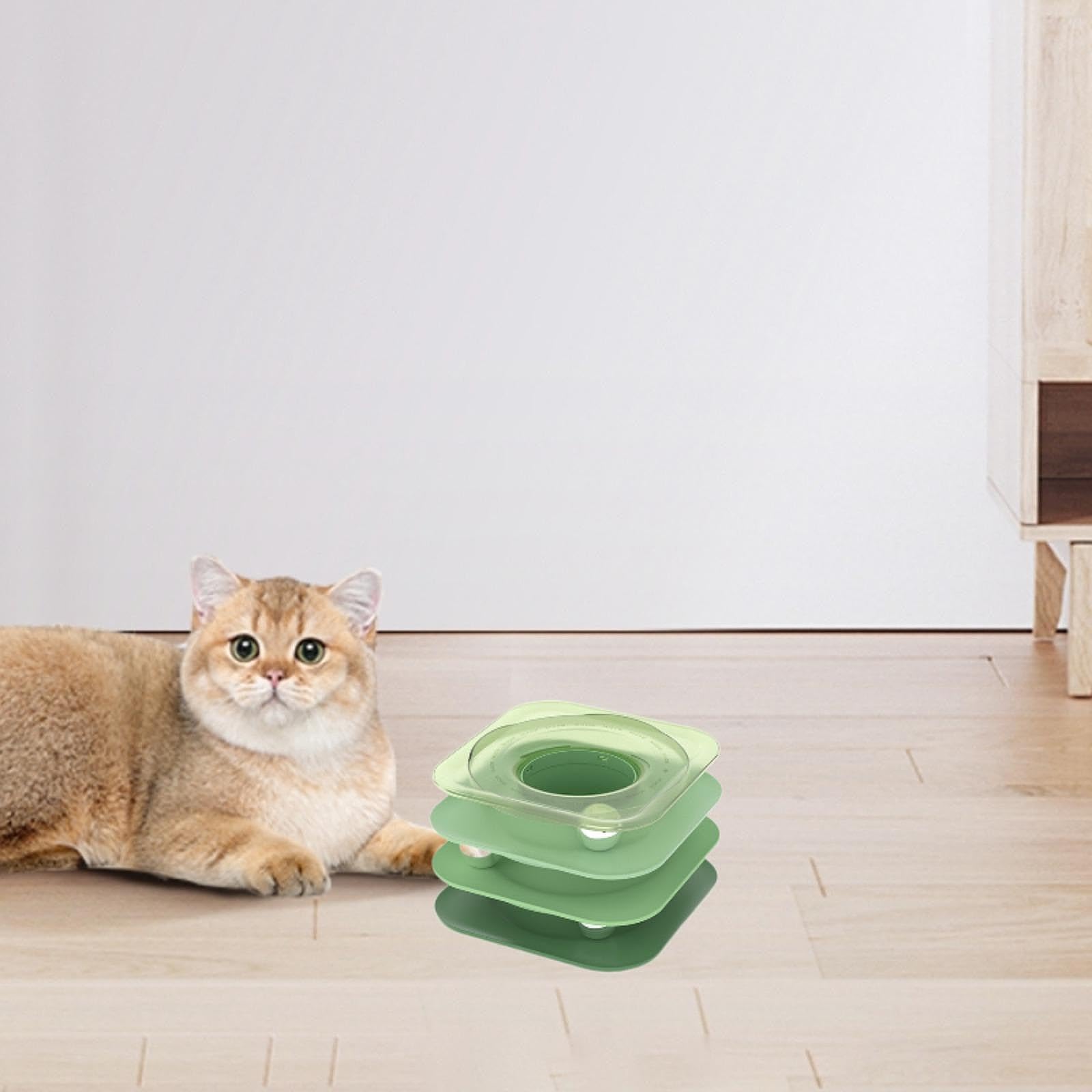 Juguetes de Pelotas para Gatos, Juguetes de Pelotas Rodantes para Gatos, Juguetes Interactivos Divertidos para Gatos, Juguetes de Juguete para Gatitos, Verde