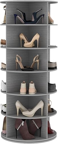 Gyfimoie Zapatero giratorio, torre giratoria de 6 niveles, organizador de almacenamiento de zapatos giratorio de 360, zapatero Lazy Susan para