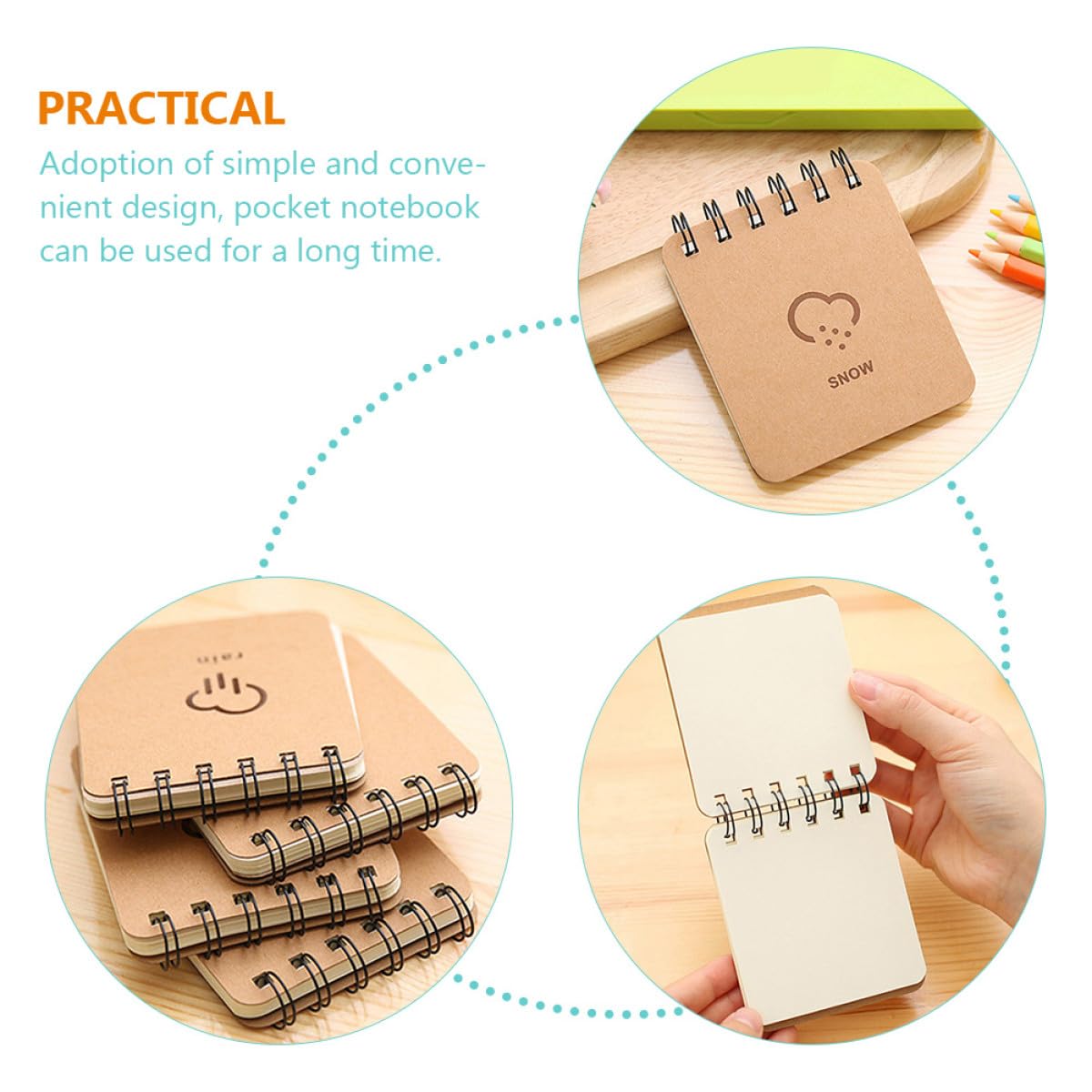 COOPHYA 4pcs Small Pocket Notepad Portable Memo Pad Lined Mini Notebook Business Office Note Pad for Students and Travel Use